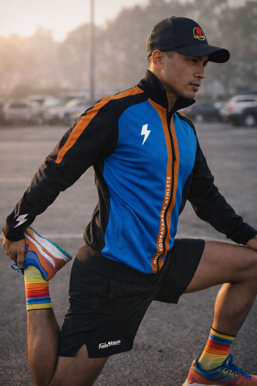Funky Sky Black Orange Tracktop